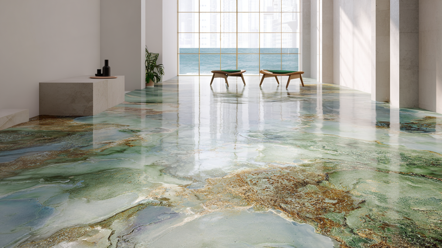 piso porcelanato liquido aplicado em resina epoxi